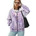thumbnail image 5 of COEQINE Women's Fashion Hoodie Oversized Full Zipper Sweatshirts Axolotl and Lavender Purple Print Long Sleeve Casual Wear Y2K Jacket Fall Outfits Tops with Pockets, 2XL, 5 of 7
