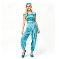 thumbnail image 3 of Women's Princess Cosplay Jumpsuit Belly Dance Romper with Headwear Halloween Costume, 3 of 5