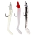 thumbnail image 2 of Señuelos de pesca biónicos, 3 uds., lentejuelas suaves con anzuelos afilados para lubina, perca Rojo luminoso negro Cola Ayudar a los ganchos Lentejuelas Señuelos para peces, 2 of 7