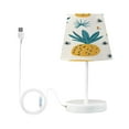 thumbnail image 2 of WOBOGO Illustration Of Pineapples with White Background Table Lamps Bedroom 3-Speed Dimmable Farm Style with Fabric Shade for Reading and Home Office, 2 of 8