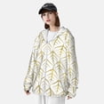thumbnail image 5 of Balery White And Gold Geometry Men's Women's UPF 50+ Sun Protection Lightweight Hoodie Performance Long Sleeve Shirt for Fishing Running-3X-Large, 5 of 9