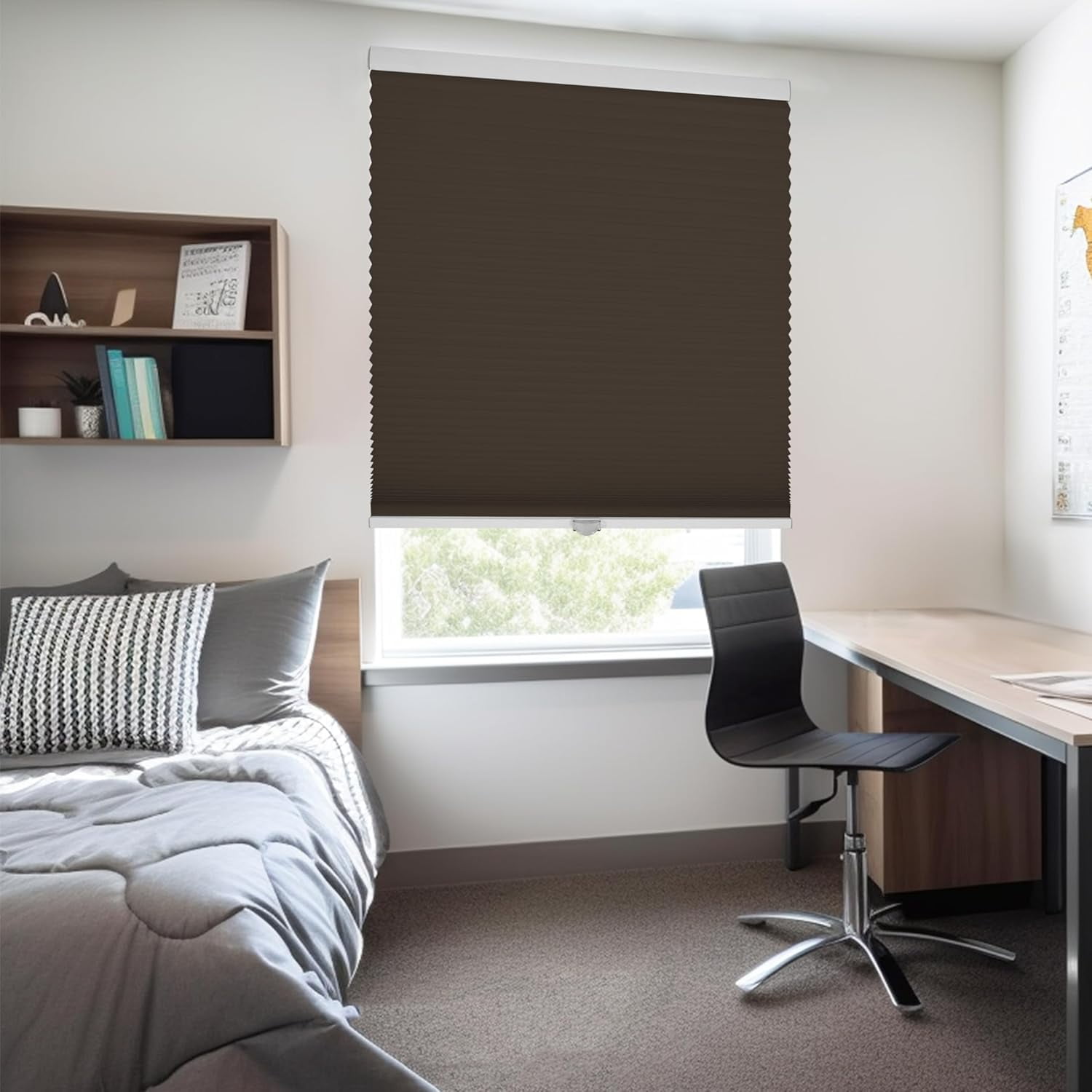 Chicology Brown Cordless Blackout Cellular Shades 24.25 in. W x 48 in. L