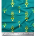 thumbnail image 1 of Soimoi Polyester Crepe Fabric Flower Vase Clip Art Decor Fabric Printed Yard 42 Inch Wide, 1 of 3