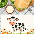 thumbnail image 3 of Joocar Cartoon Cow With Flowers Design Linen Table Mats Set Of 4 For Home Kitchen Table Decor 12x18 inch, 3 of 5