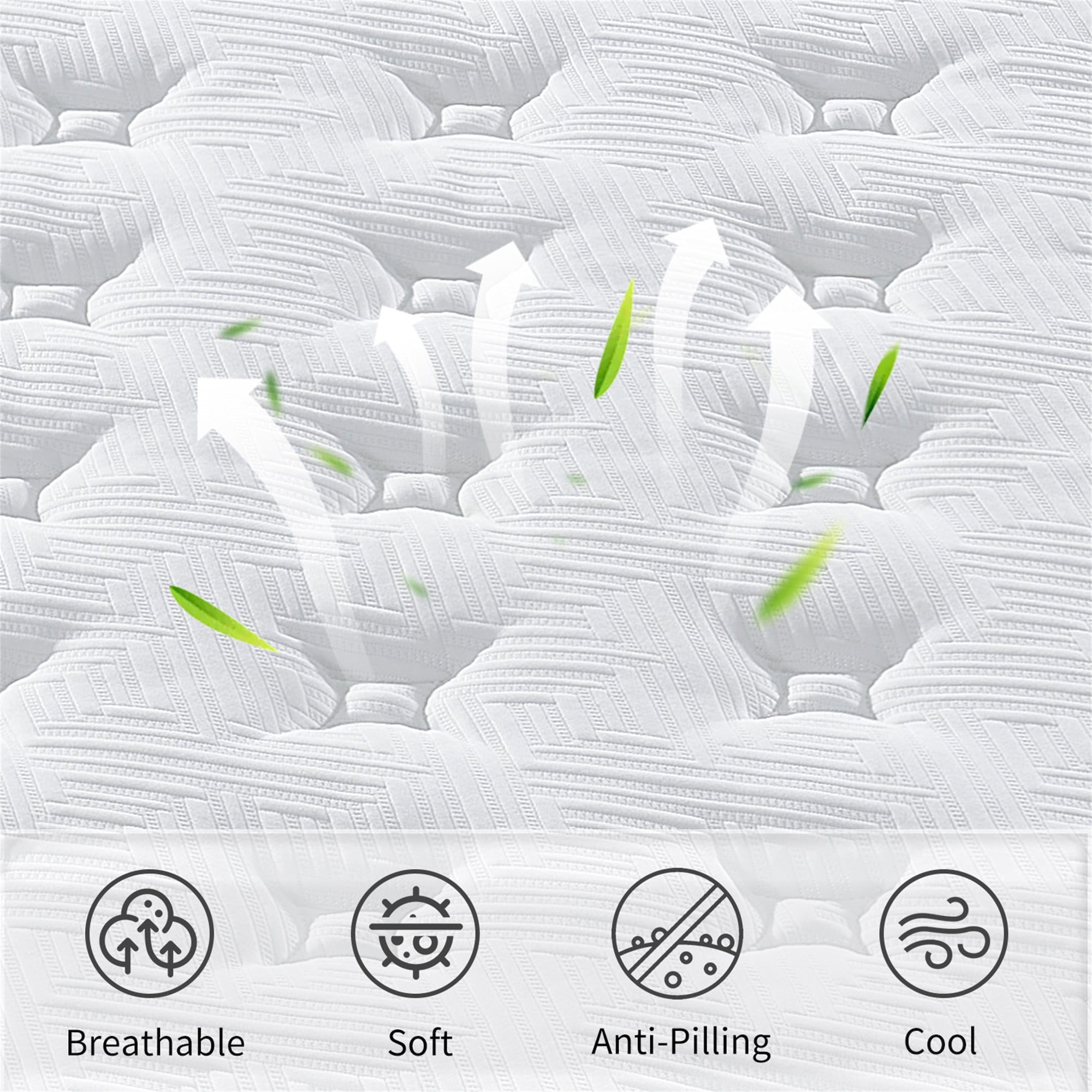 Miniyam Mattress for Adults, 12" Medium Plush Memory Foam with Pocket Springs, Queen
