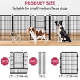 thumbnail image 3 of Jhsomdr Dog Playpen Outdoor 32" Height 14 Panels Heavy Duty Metal Dog Pen with Doors Indoor Puppy Playpen Pet Fence for Large/Medium/Small Dogs, 3 of 9