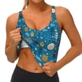 thumbnail image 4 of Xecao Owls And Trees for Sports Bra with Removable Pads, Crop Tank Top Design, Women's Longline Sports Bra - Non-Wired - Medium, 4 of 9
