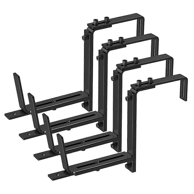 4PCS Adjustable Planter Box Bracket (6 to 12.5 Inches) for Flower Box Holders, Window Boxes PlantersHooks, Wall