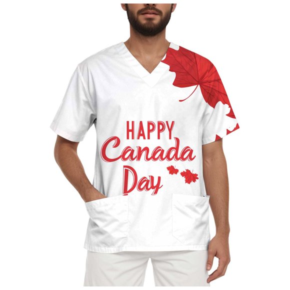 Ramiter Canada Tshirt Canada Maple Leaf Pride Tee True North Fashion Canadian Patriotic Apparel Mens Novelty T-Shirt,1st of July Gifts White,S