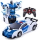 thumbnail image 1 of Coche transformable 2 en 1 con control remoto para niños de 5 a 12 años, robot de deformación, coche de policía RC (blanco), 1 of 5
