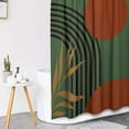 thumbnail image 4 of Boho Mid Century Shower Curtain Set with Toilet Lid Cover and Non-Slip Rugs, Abstract Sun Mountain Plants 4 Pcs Modern Shower Curtain for Bathroom Set with 12 Hooks, 4 of 7