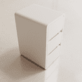 thumbnail image 5 of Muwuele Narrow Nightstand with Leather Surface, 3 Drawers, Solid Wood Bedside Table, White Nightstand for Bedroom, Living Room, Fully Assembled, 5 of 13
