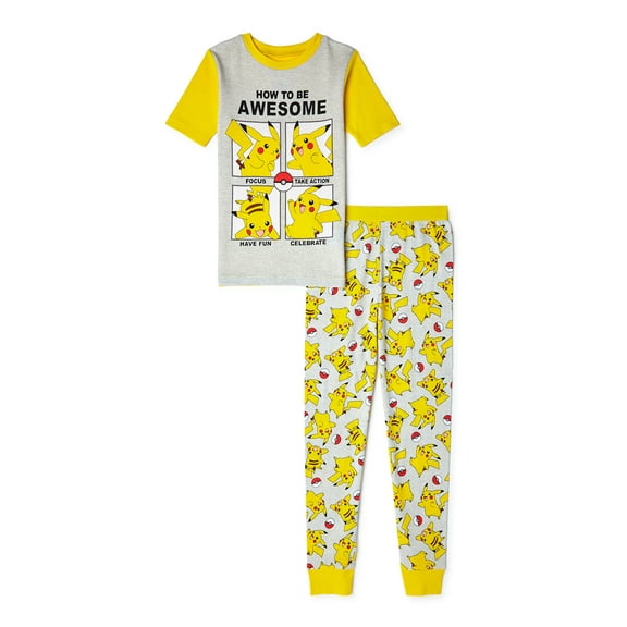 Pokemon Boys Cotton Sleepwear Set, 2 Piece, Sizes 4-10