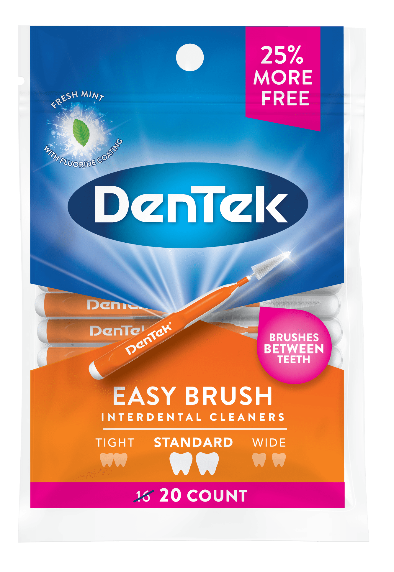 Dentek Easy Brush Standard 20ct Bonus
