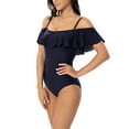 thumbnail image 3 of Csndyce Women One Piece Swimsuits Ruffled off Shoulder Backless Tummy Control Halter Bikini Female, 3 of 8