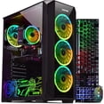 thumbnail image 1 of Gaming PC Tower Desktop Computer AQVIN - Intel Core i7 Processor Upto 4.60GHz, AMD RX 550 4GB GDDR5 HDMI, 512GB SSD 16GB DDR4 RAM, Windows 11 Pro WiFi, 1 of 7