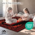 thumbnail image 4 of ODIKA 4'x6' Machine Washable Non-Slip Area Rug, Chic Gothic Trellis Ornamentation High Traffic Rug, Red, 26486, 4 of 7