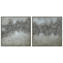 Empire Art Direct Fog Textured Metallic Hand Painted Diptych Wall Art, 36" x 36" x 1.5" each, Ready to Hang