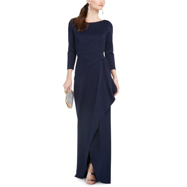 Eliza J Vestido con volantes laterales para mujer, azul, 12P