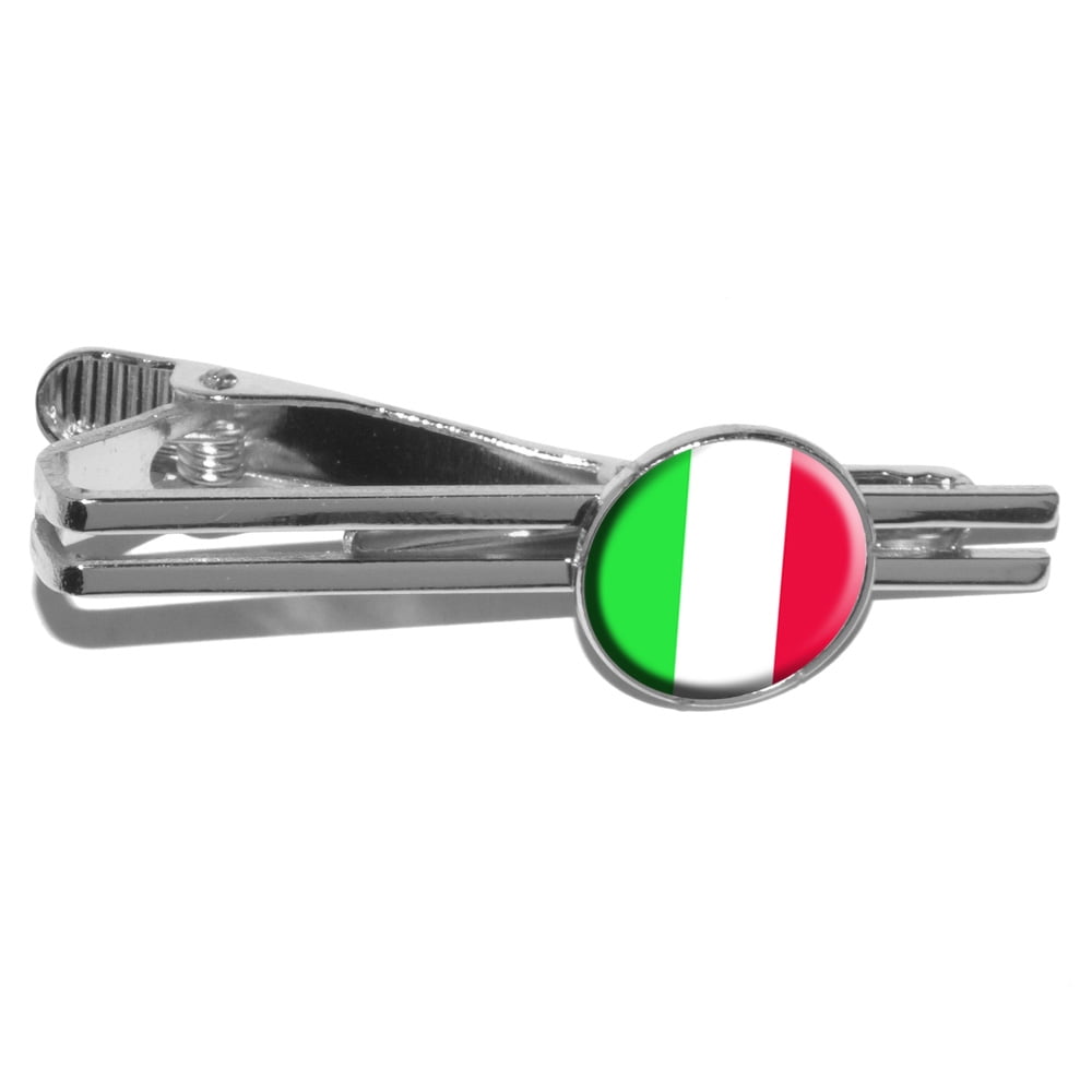 Italy Italian Flag Round Tie Clip by Graphics and More