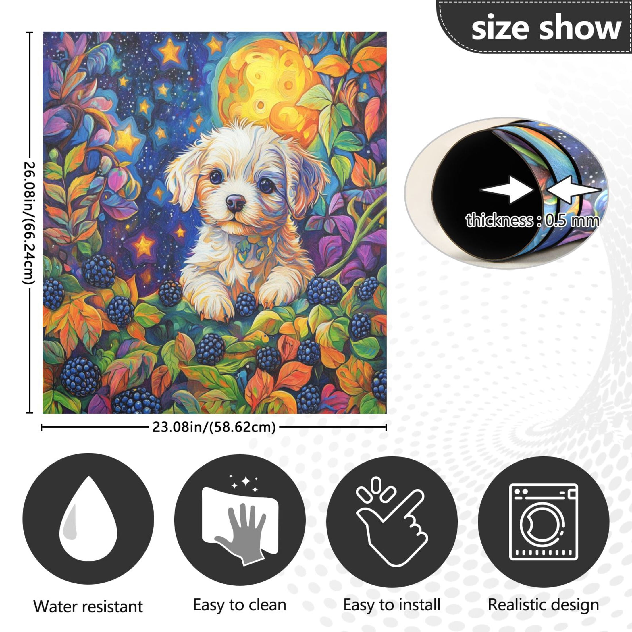 Dishwasher Magnetic Sticker 23x26 Inch Refrigerator Magnetic Sticker Washing Machine Magnetic Sticker Kitchen Panel Magnetic Sticker Home Decor Pretty White Dog