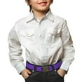 thumbnail image 2 of Kids Elastic Adjustable Strech Belt With Silver Square Buckle - Purple, 2 of 4
