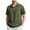Green, variant on Wyobmus Mens Linen Button Down Shirts Solid Color Casual Loose Short Sleeved T-Shirt Outdoor Fishing Shirt With 2 Chest Pockets Gray