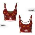 thumbnail image 5 of Haiem Merry Christmas Pattern Womens Sports Bra - U Neck Padded Low Impact Yoga Bra Workout Crop Top Gym Moisture-Wicking Workout Vest -XX-Large, 5 of 9