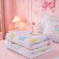 thumbnail image 5 of meiyoeat Gradient Personalized Monogram Zipper Twin Comforter Sets with Fitted Sheet and 2 Pillowcases,Balloon Rainbow Alphabet Initial Art Zipper Bedding Set For Girl,Pink Reversible,4 Pieces, 5 of 7