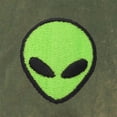 thumbnail image 2 of Dalix Alien Embroidered Fleece Hoodie Mineral Wash Long Sleeve Sweatshirt Mens in Olive XL X-Large, 2 of 5