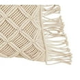thumbnail image 4 of Fennco Styles MacramÃ© Collection Shabby Chic Fringed Trim 100% Pure Cotton 18 x 18 Inch Throw Pillow, 4 of 11