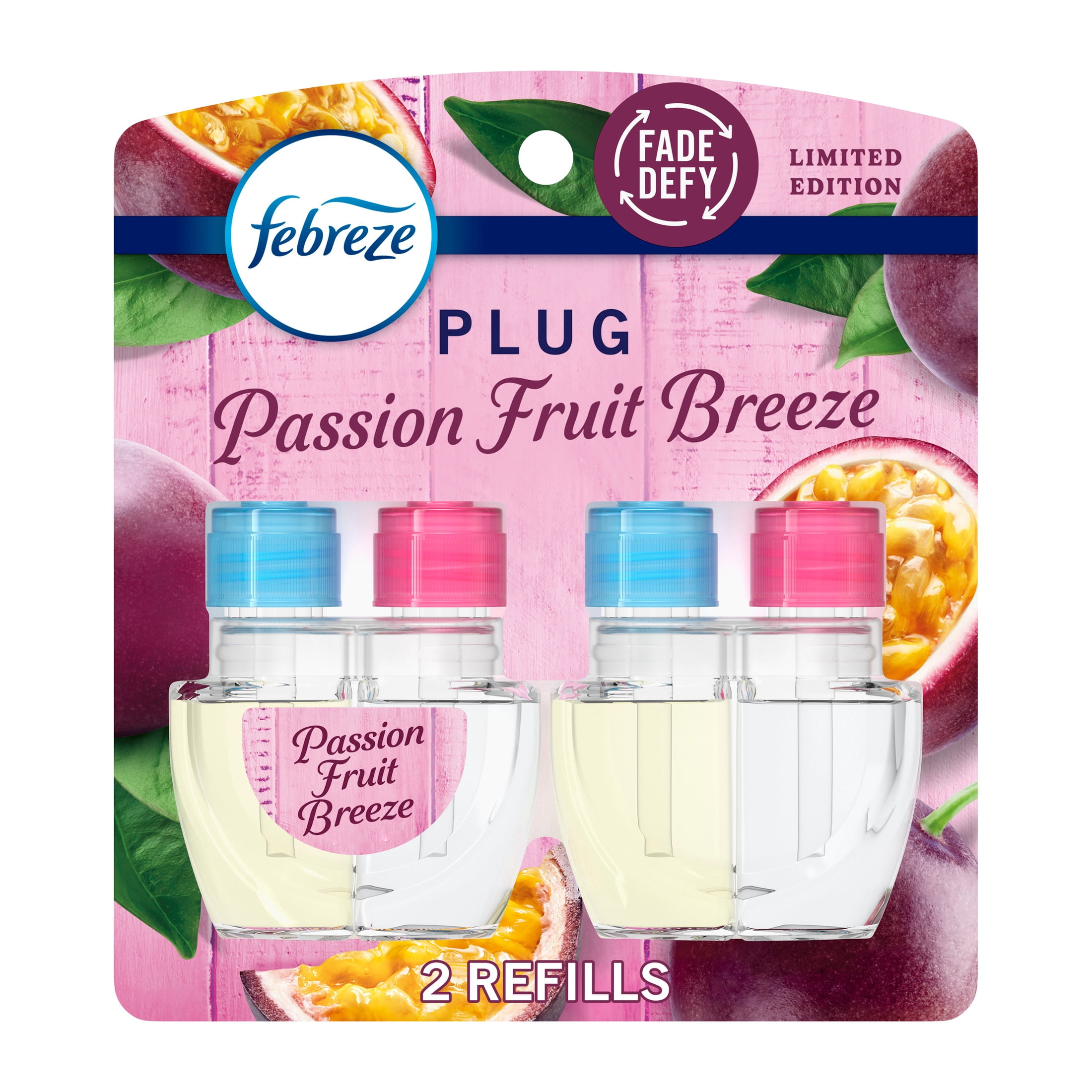 (6 pack) Febreze Plug In Air Freshener Scented Oil Refill Passion Fruit, 2 Count