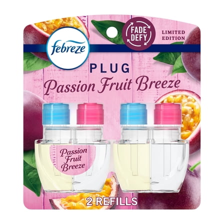 Febreze Plug In Air Freshener Scented Oil Refill Passion Fruit, 2 Count