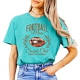 thumbnail image 2 of Football Mom Social Club Shirt for Women Faux Glitter Cheering from the Sidelines Oversized Tee Seafoam Shirt Adult Small, 2 of 4
