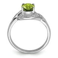 thumbnail image 2 of Auriga 925 Sterling Silver Peridot and Diamond Engagement Ring Size 8 for Women, 2 of 6