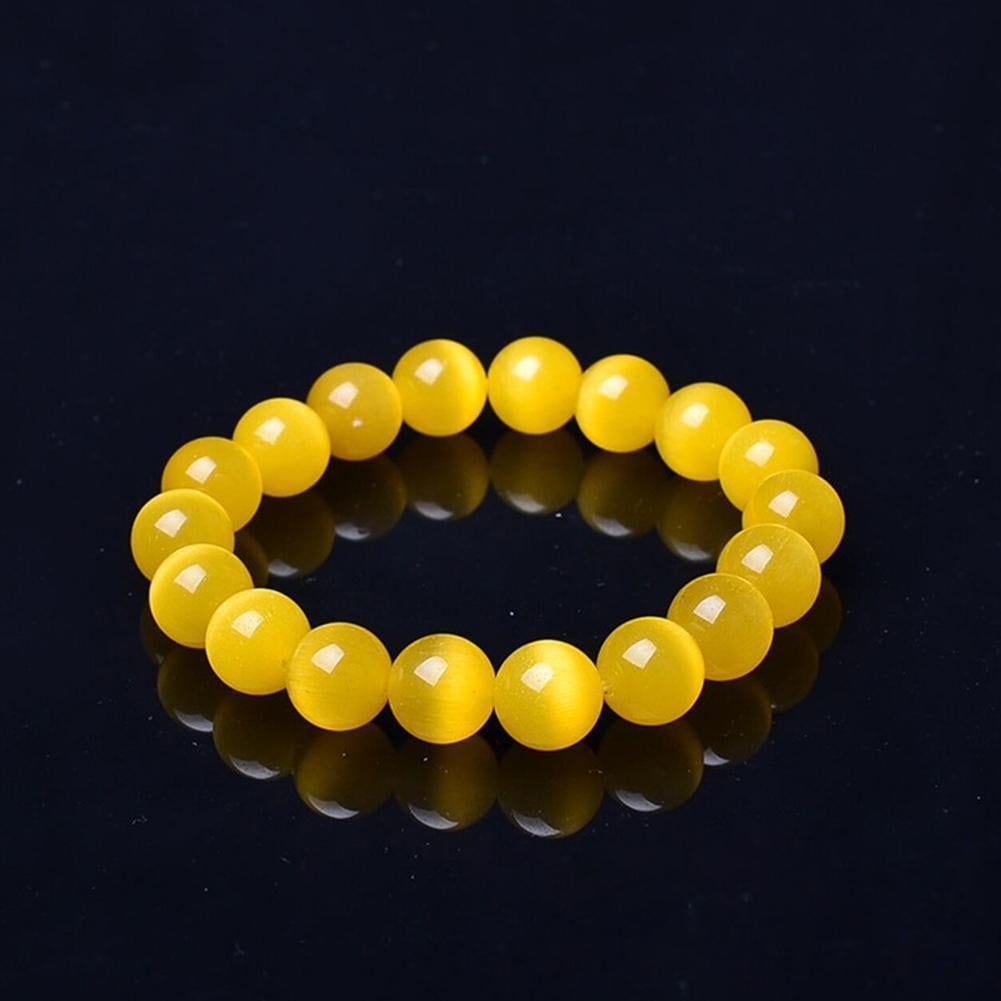 Handmade Beaded Bracelets for Women Gifts Under 25 Glass Bead Bracelet Fashion Jewelry Gift for Mom Gold Honey Amber Color Bracelet