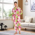 thumbnail image 6 of FORMRS Onesies Pajama for Adults Unisex Hoodie Winter Jumpsuit One Piece Sleepwear, Sizes S-2XL, Floral Raspberries, 6 of 7