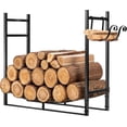 thumbnail image 1 of in Decorative Firewood Storage Log Rack with Bear Pattern Solid Wrought Iron Fireplace Wood Holder Stacker Indoor Outdoor Rustproof, 1 of 7