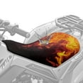 thumbnail image 2 of Uorisanigo 23×10 Inch ATV Seat Cover Protector Blue and Red Fire Print Four Wheeler Seat Cover Waterproof Polyester, Universal Fit for Polaris Sportsman FourTrax Can-Am ATV Kawasaki Arctic Cat, 2 of 7