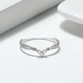 thumbnail image 3 of Leaf Enhancer Anniversary Band Ring Women Sterling Silver Ginger Lyne Collection, 3 of 5