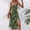 Green, variant on Women's Casual Tennis Dress for Everyday Wear Elegant Floral Split with Lace Trim and Suspender Detail Slim Waist Blue S