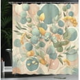 thumbnail image 3 of Ambesonne Eucalyptus Leaves Shower Curtain, Pastel Art Deco, 69"Wx84"L, Peach Green and Pale Orange, 3 of 4