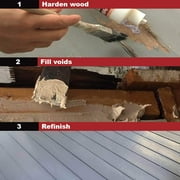 PC Products 84113 Rotted Wood Repair Kit, Water-Based Hardener, Epoxy Paste & Epoxy Putty, 1 oz