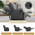 thumbnail image 3 of Classic Manual Recliner Chair for Adults, Soft Fabric Overstuffed Single Reclining Sofa Chair with Padded Backrest, Heavy Duty Recliners for Living Room, Bedroom，Grey, 3 of 7