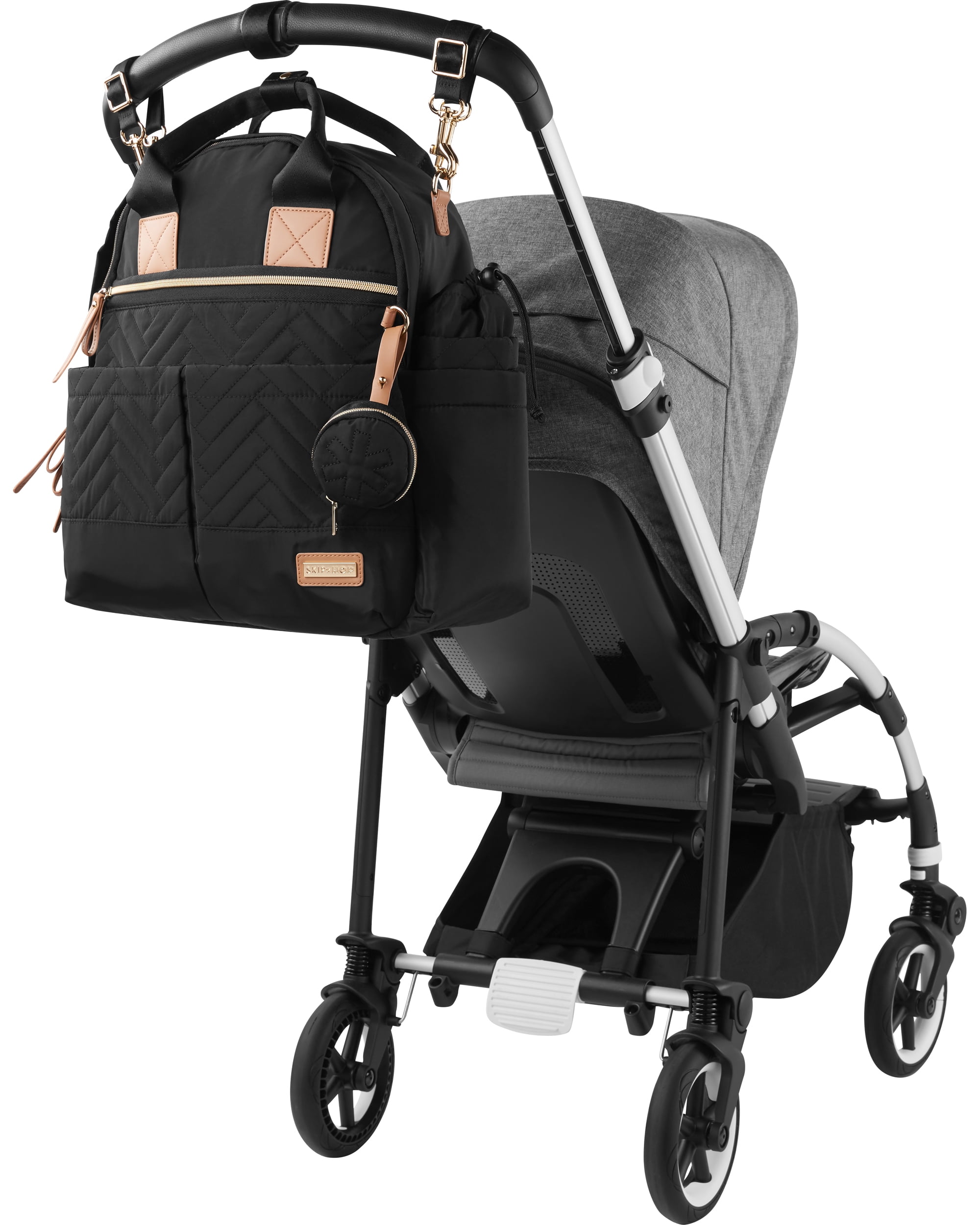 Skip Hop Suite 6-in-1 Diaper Backpack with Changing Pad and Accessories, Black