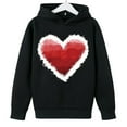 thumbnail image 5 of Girls Oversized Heart Print Hoodie Black, Valentines Day Graphic Kids Hooded Sweatshirt, Cute Casual Pullover,Size 3 T, 5 of 8