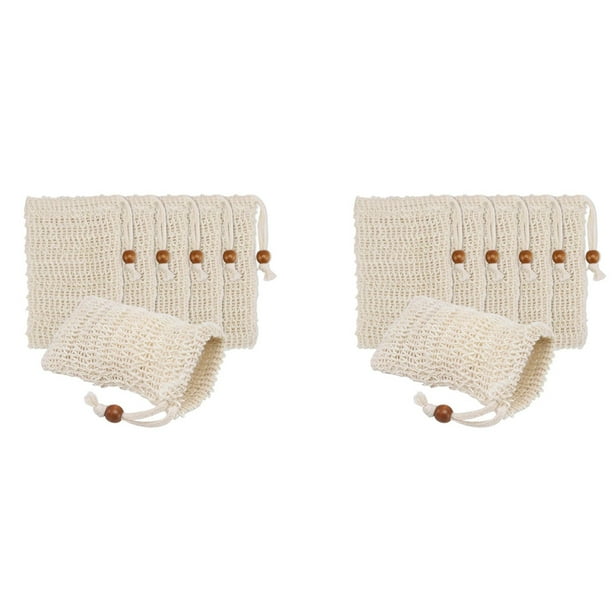 Paquete de 80 Bolsas Exfoliantes de Jabón, Bolsa de Jabón de de Sisal Hecha con Cordón para Uso En Baño Y Ducha