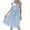 Blue, variant on Viikei Plus Size Skirts for Women O-Neck Loose Solid Sleeveless Ruffles Longuette Dresses