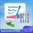 thumbnail image 2 of Disposable Toothbrushes with Toothpaste, 5-in-1 Tool(Mini Toothbrush & Floss & Tongue Scraper & Toothpick Set) with Bursting BeadPortable Oral Care for Home&All in-One Oral Care on The Go, 2 of 9