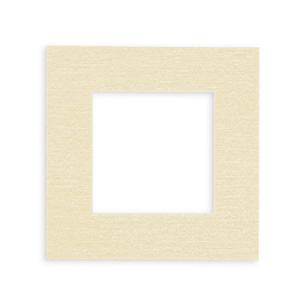 Linen Acid Free 7x7 Square Picture Frame Mat with White Core Bevel Cut